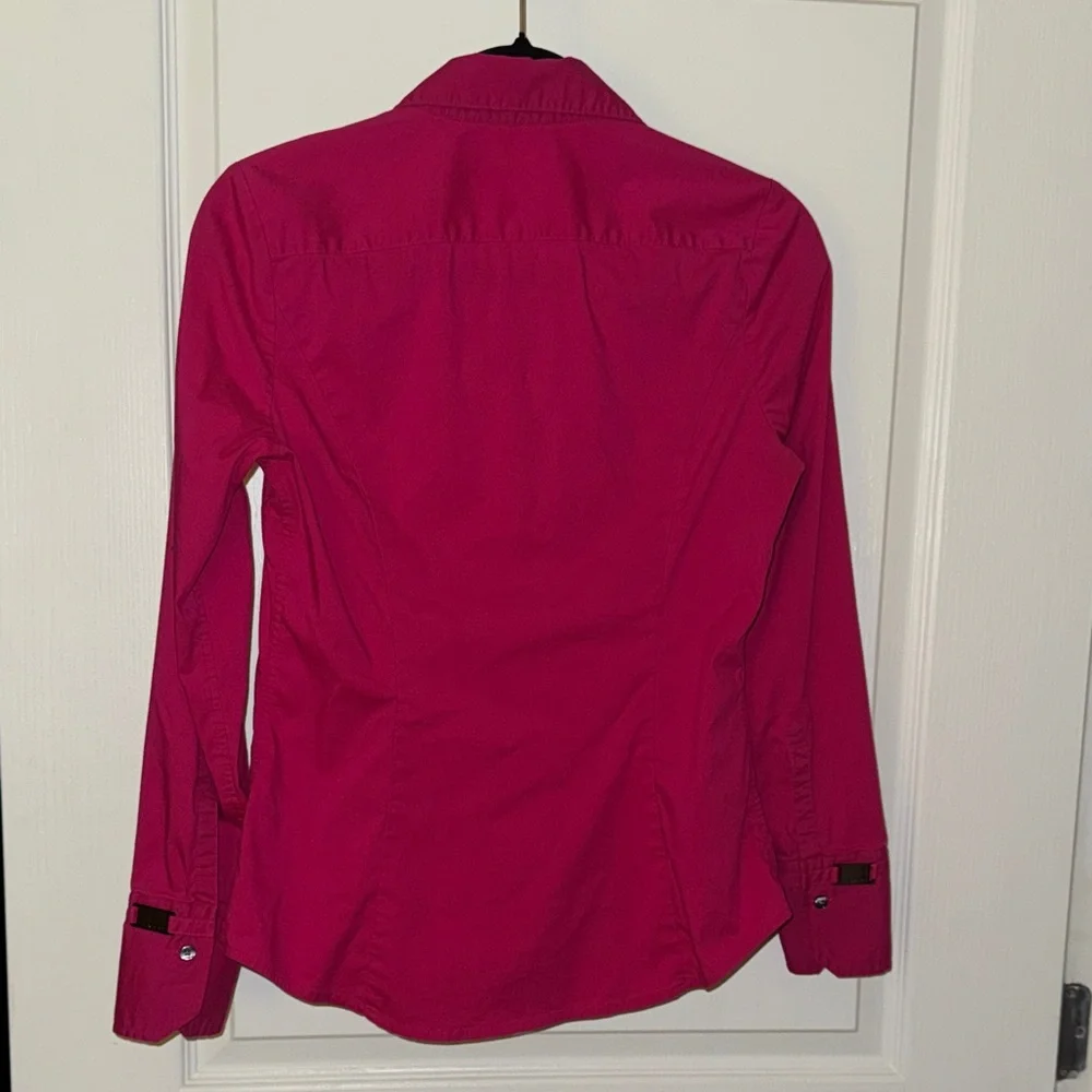 Express Fuchsia Button-Down Shirt - Picture 2 of 3